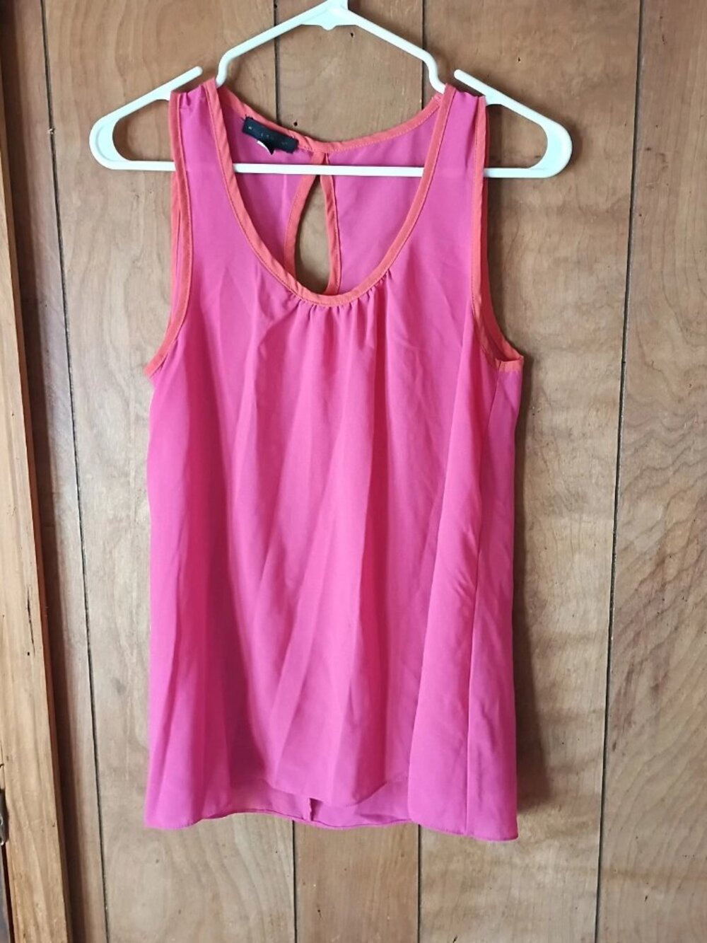 Willi Smith Womens Pink Sleeveless Blouse Top Size M Polyester